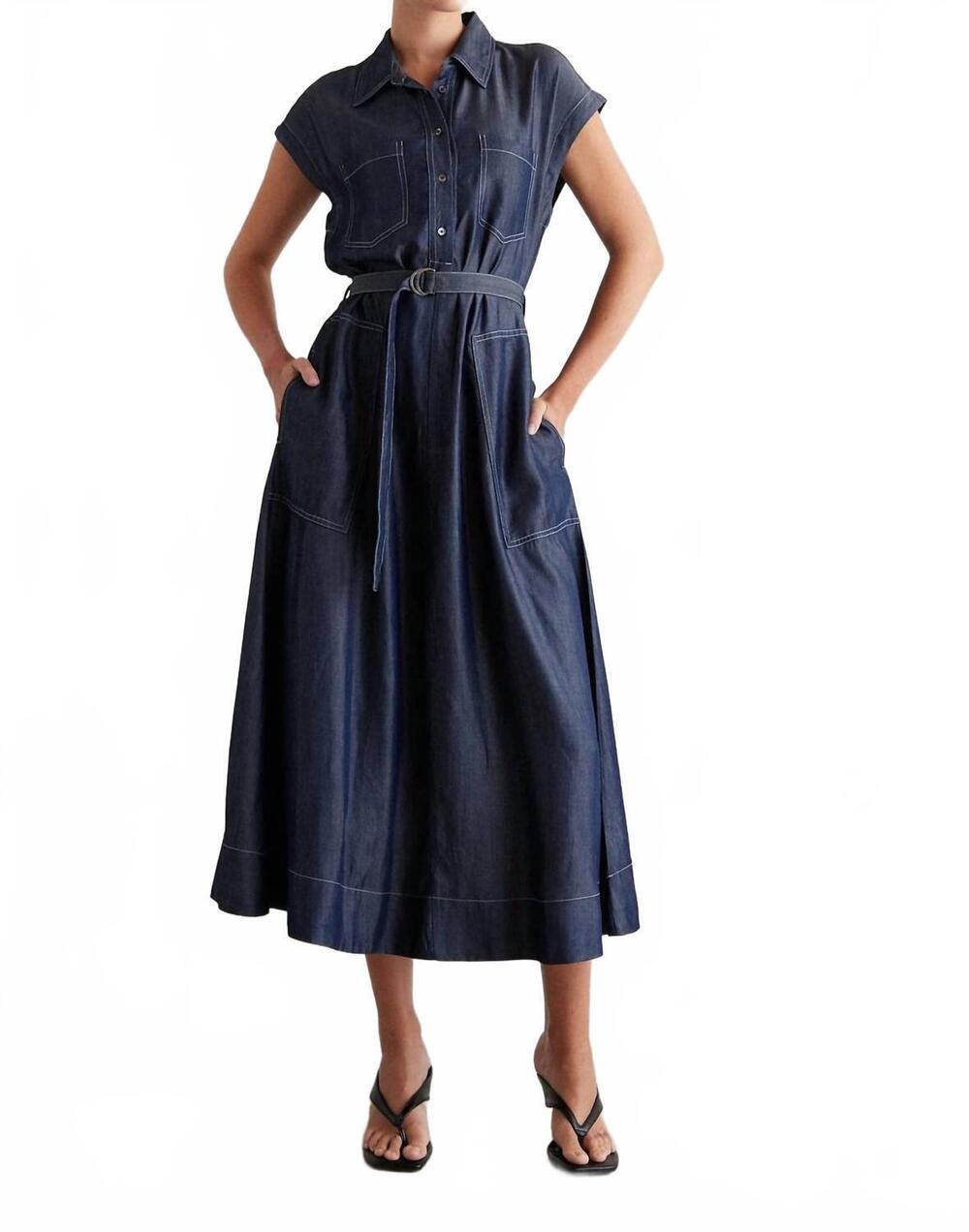 NEW JS71 kenna midi dress in indigo